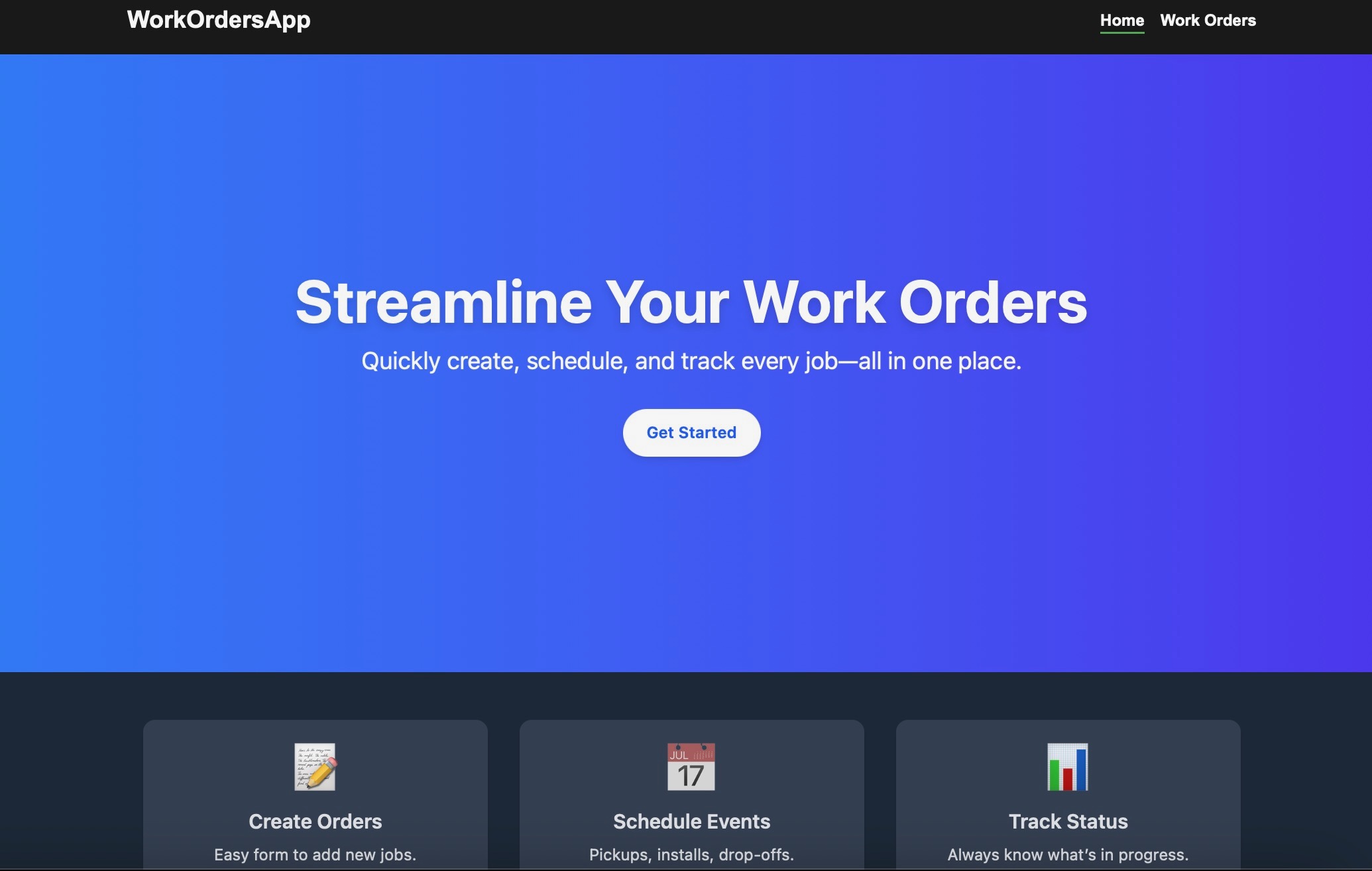 Work Order Manager (React + Django)